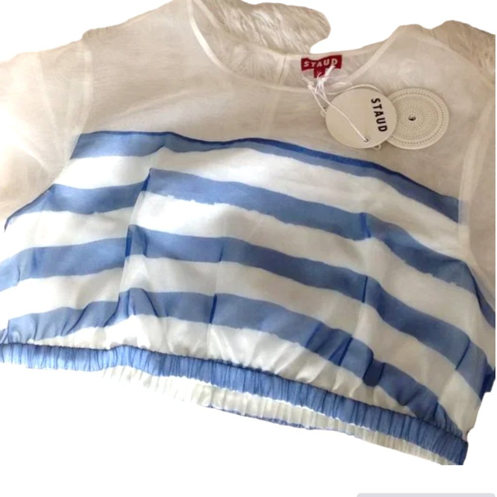 STAUD Frieze Crop Top  Nautical Coastal  Preppy